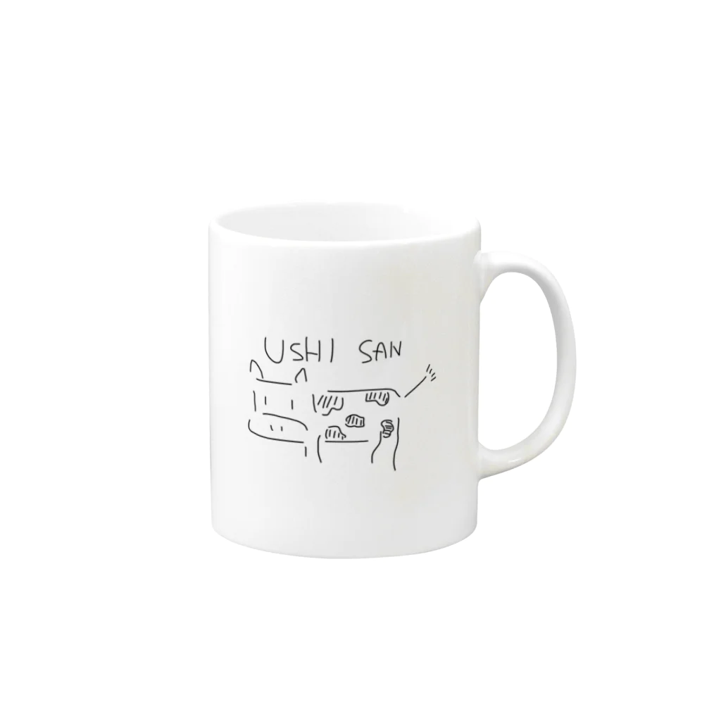 12_O7のUSHI SAN Mug :right side of the handle