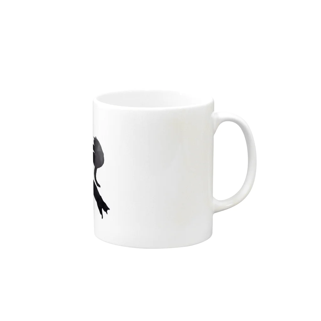 carbonbonの猫文字カーボン Mug :right side of the handle