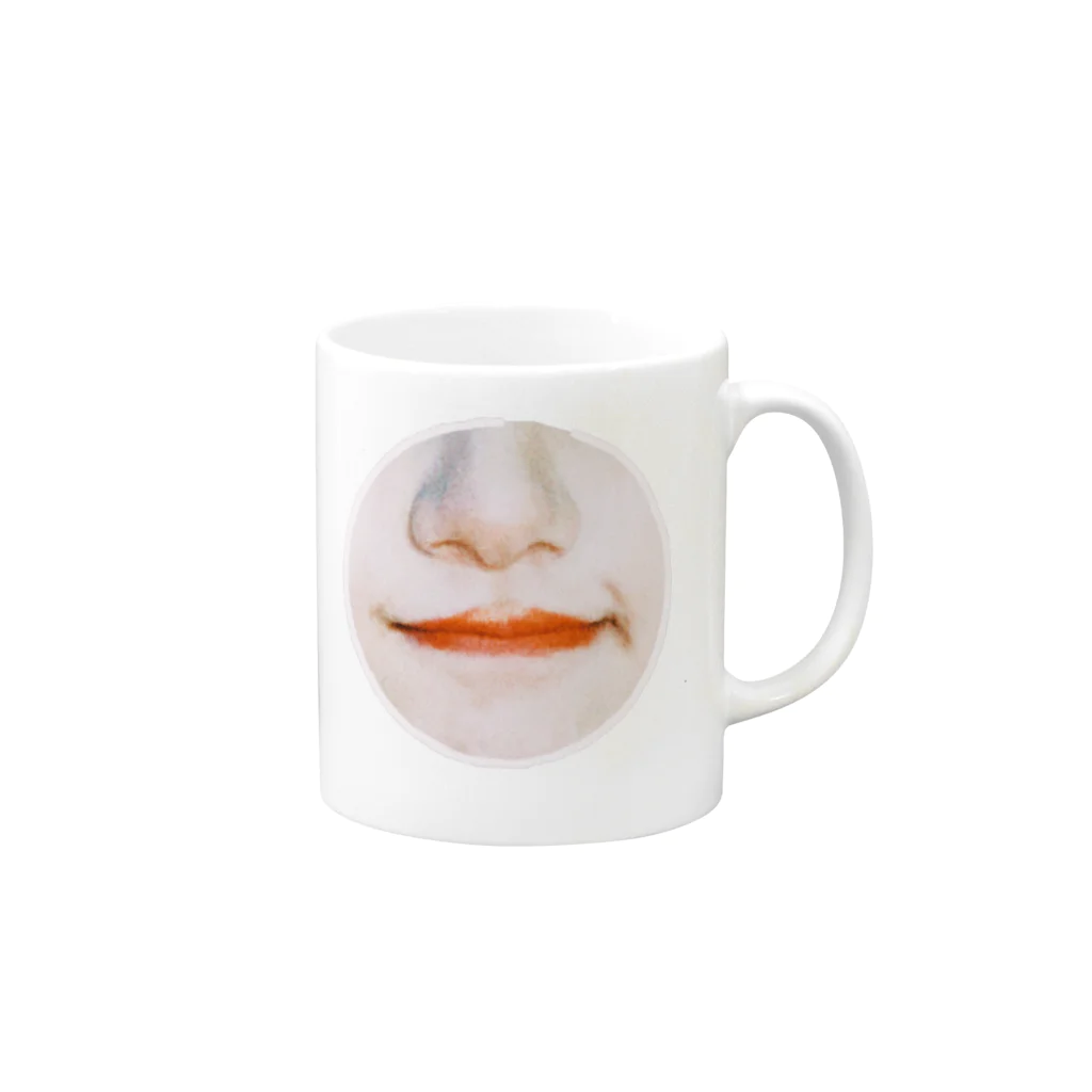 しろいこのム Mug :right side of the handle