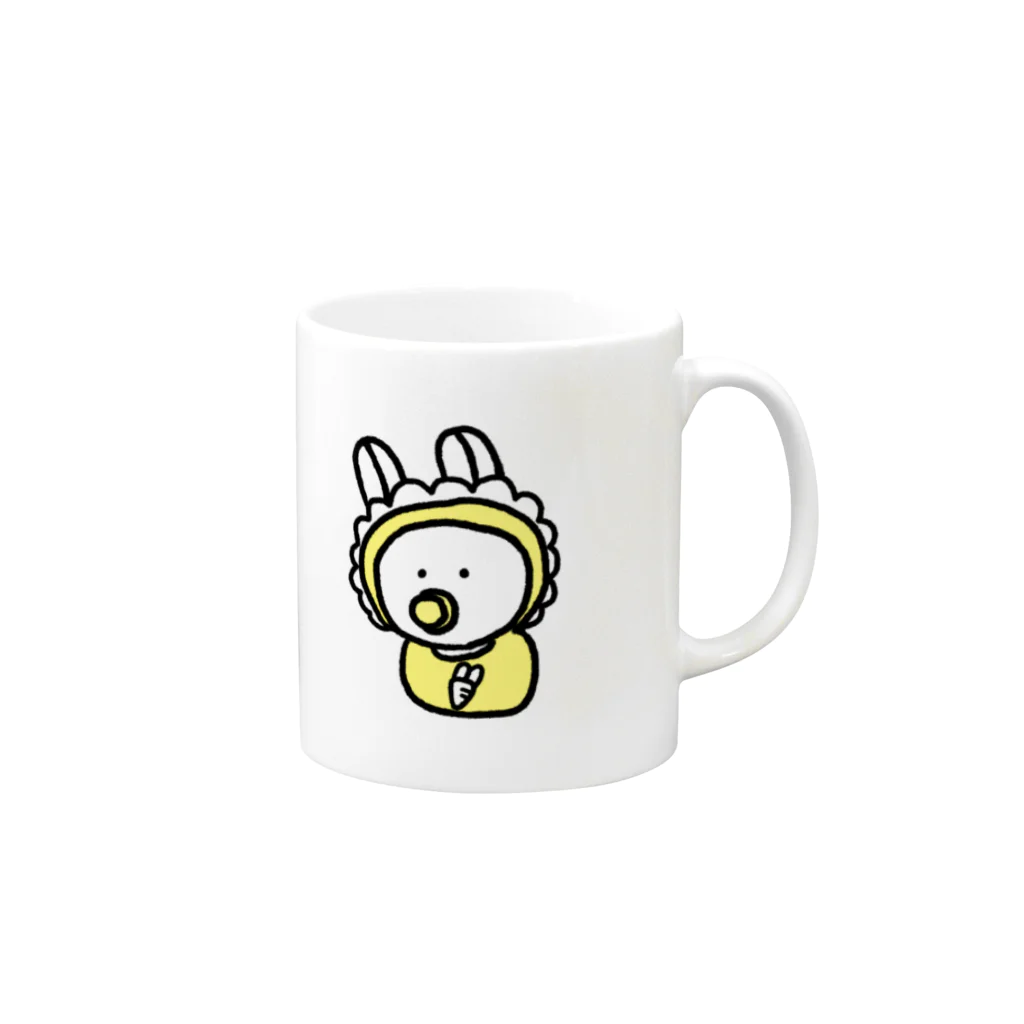 NAMITOBIのベイビーてるすけ Mug :right side of the handle