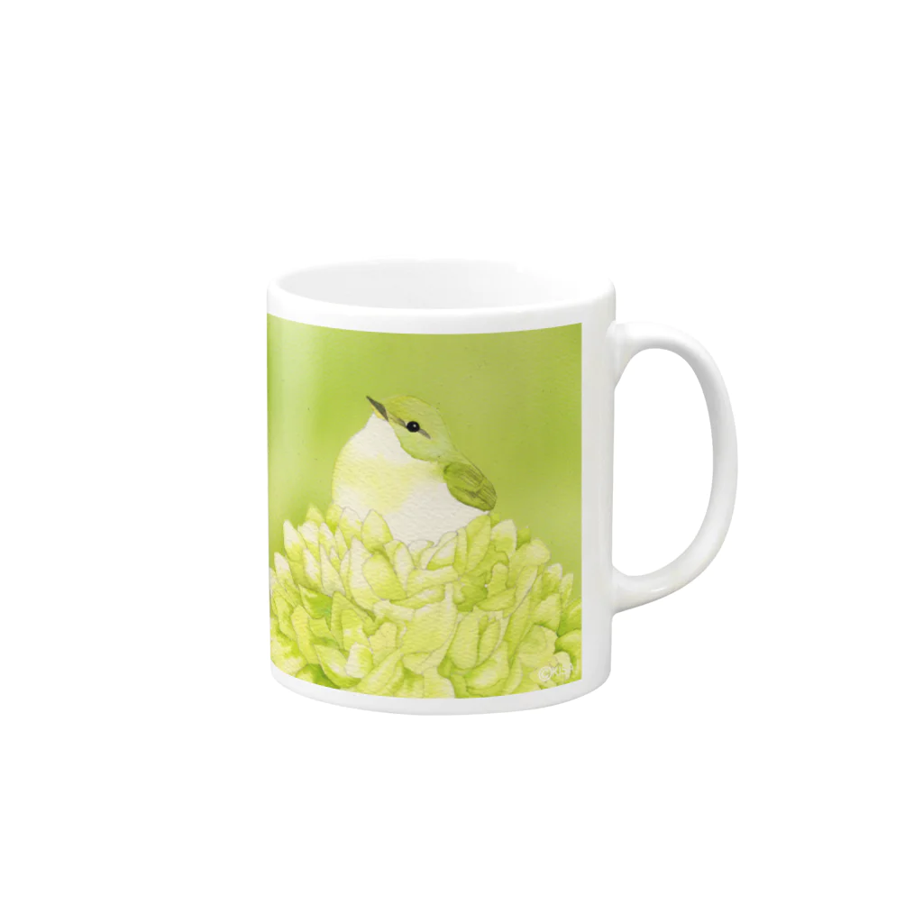 KISAのCelery〜イイジマムシクイ Mug :right side of the handle