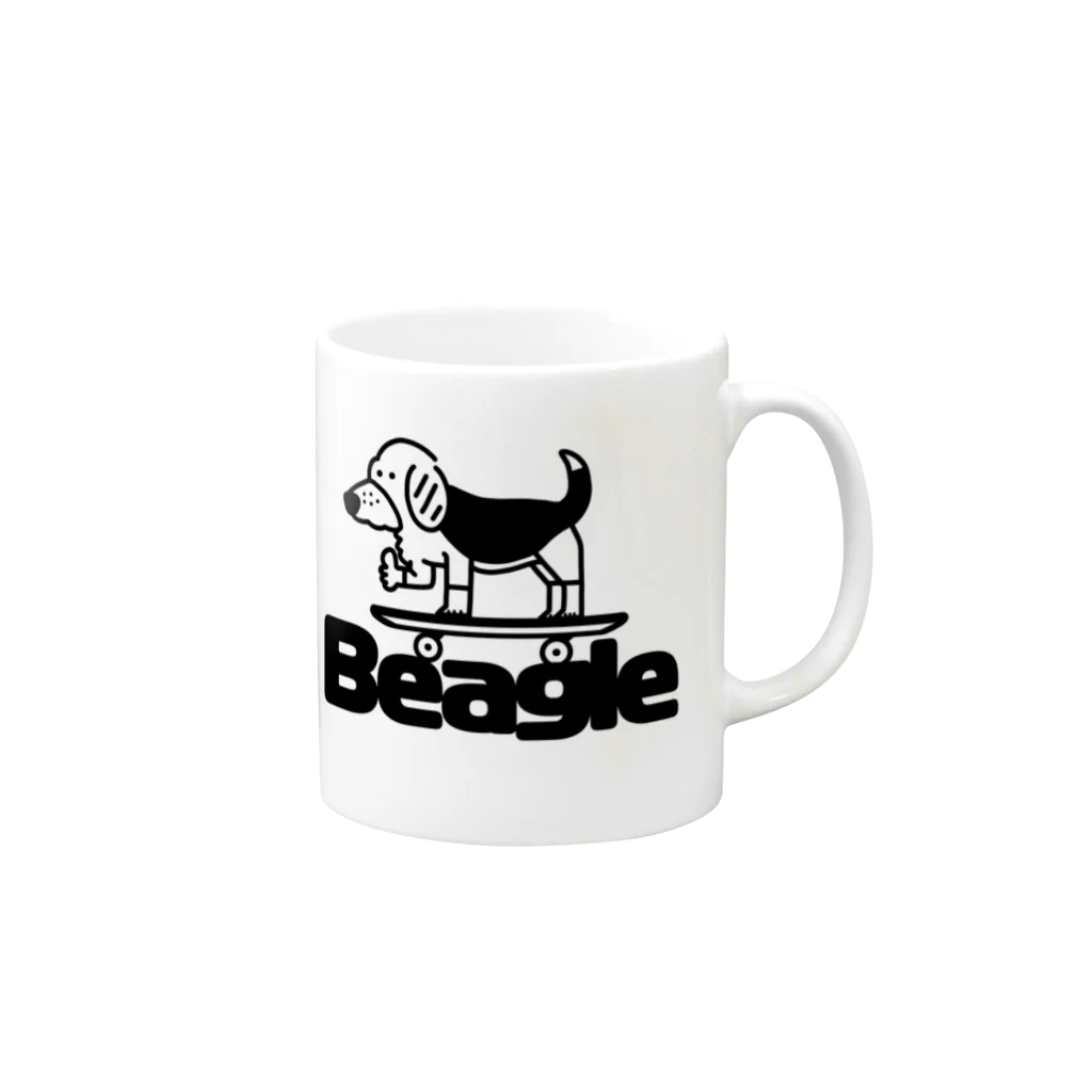 イッヌ・ズのイッヌ・ズ Beagleデザイン Mug :right side of the handle