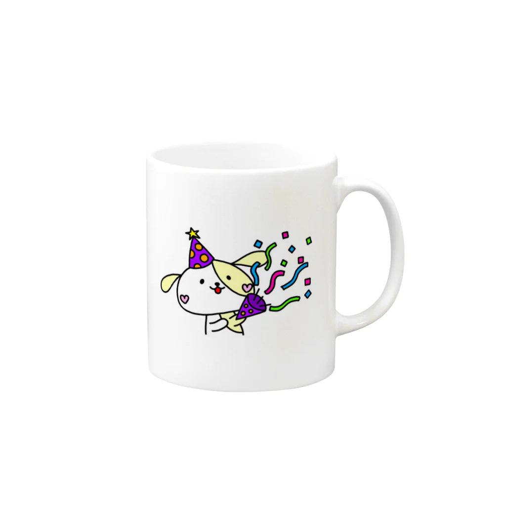 ハッピーのハッピーのお祝い Mug :right side of the handle