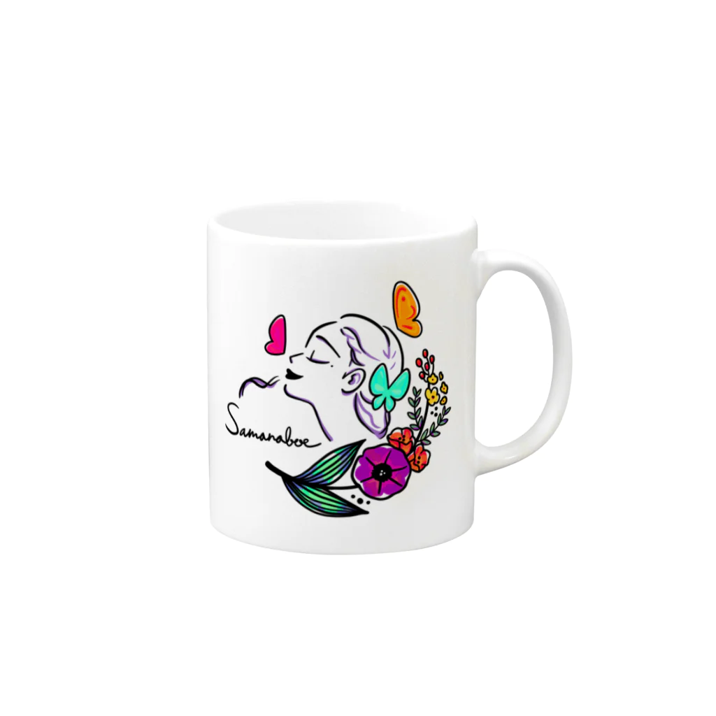 samanaboeのFeel the wind. color Mug :right side of the handle