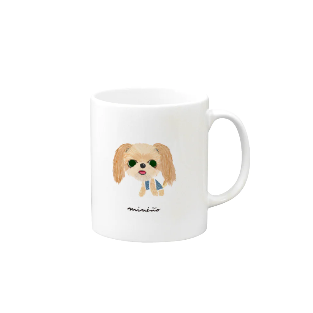miniño（ミニーニョ）のミックス犬 Mug :right side of the handle
