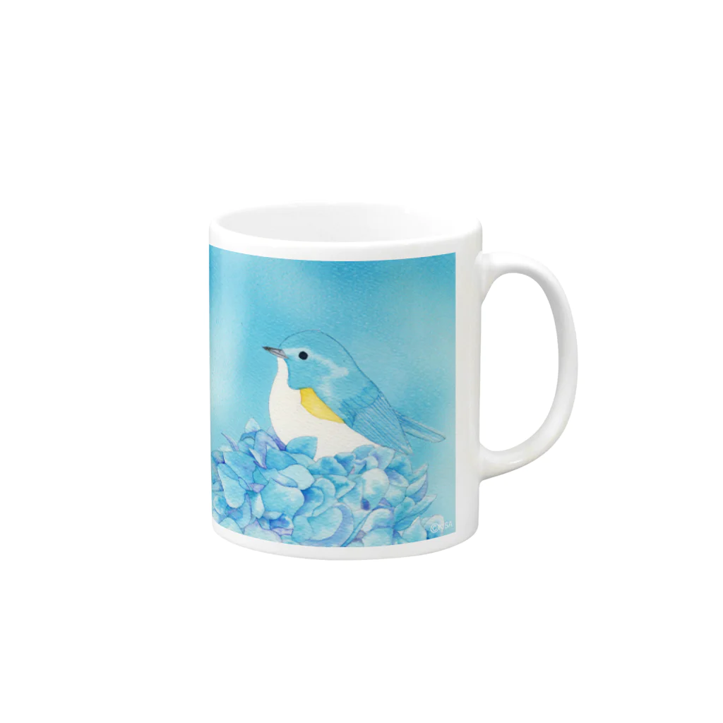 KISAのSky〜ルリビタキ Mug :right side of the handle