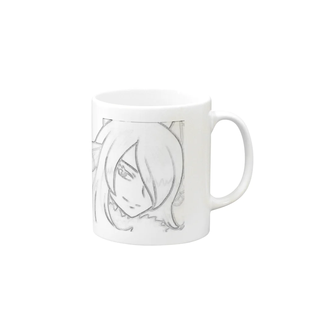 Rebellious_appleのお姉さんマグカップ① Mug :right side of the handle