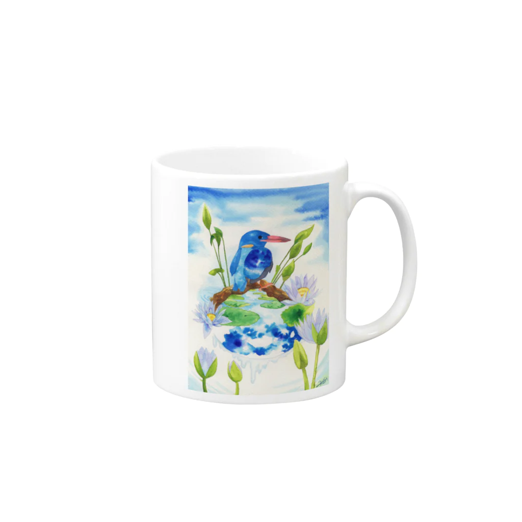 KISAのEarth〜カワセミ Mug :right side of the handle