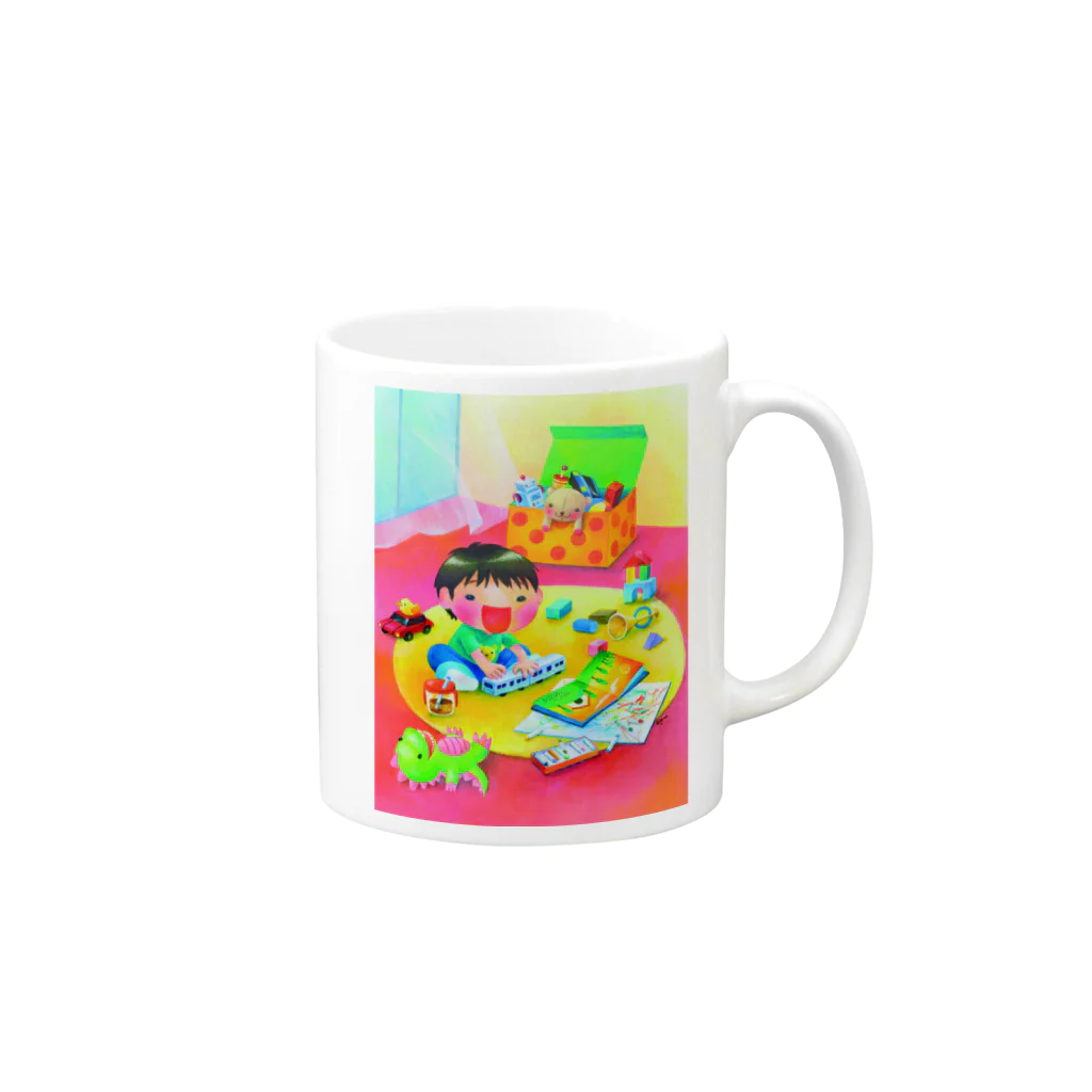 らせんゆむのらせんゆむの ぼくのすきなもの Mug :right side of the handle