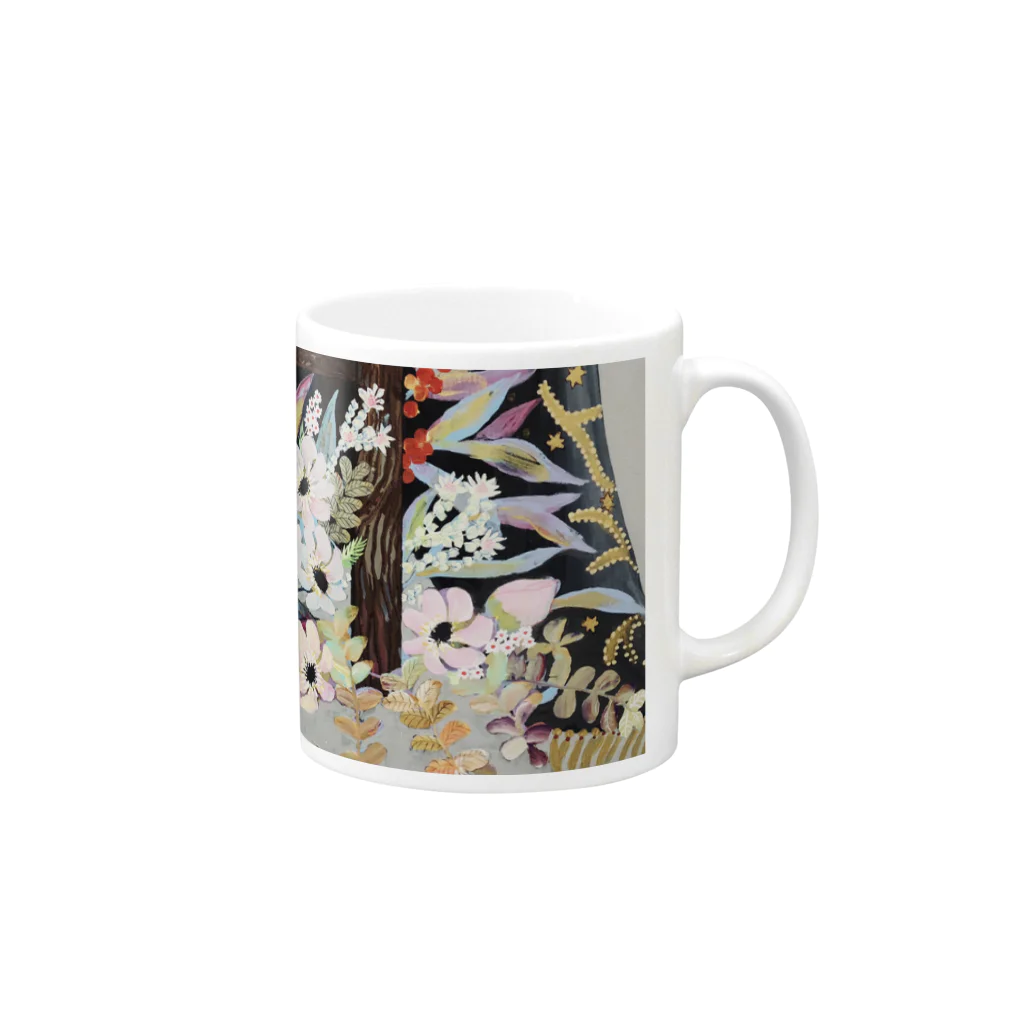 mayuryのColorful Flower 01 Mug :right side of the handle