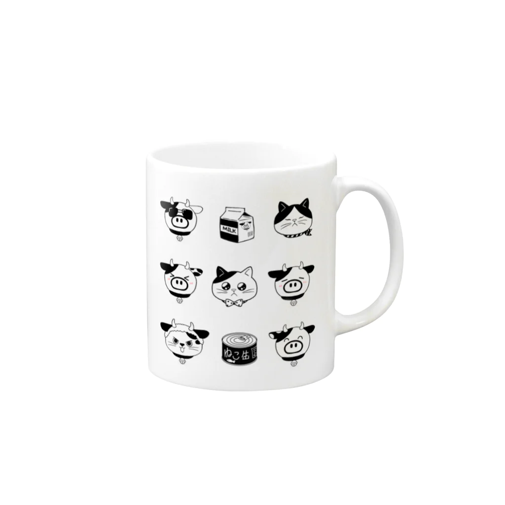 シカの猫探し Mug :right side of the handle