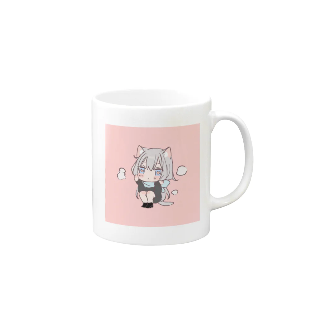 まふゆのmafu pink Mug :right side of the handle