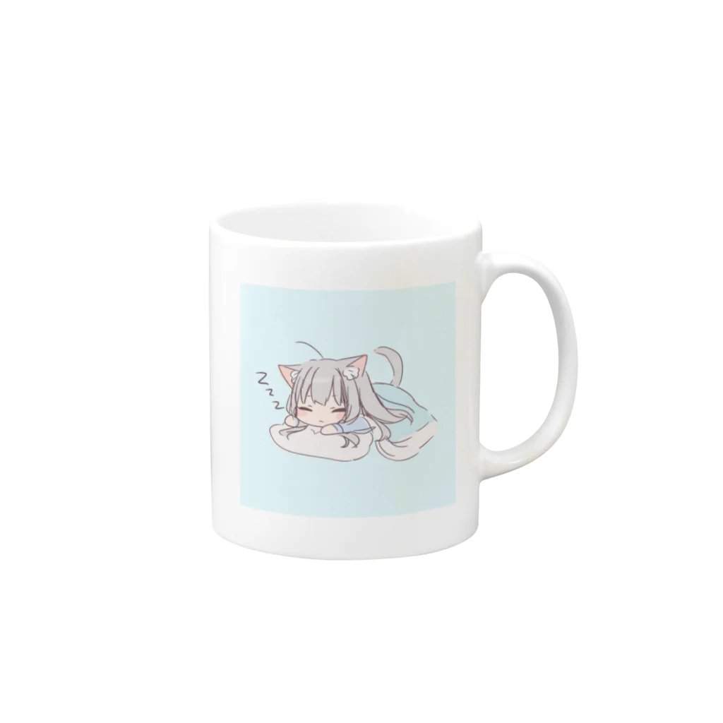 まふゆのmafu blue Mug :right side of the handle