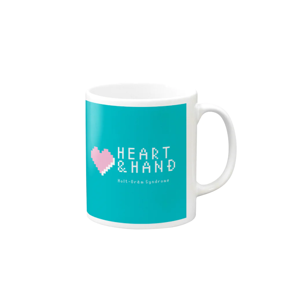 ハート&ハンドのHeart & Hand のややグリーンオリジナルアイテム マグカップの取っ手の右面