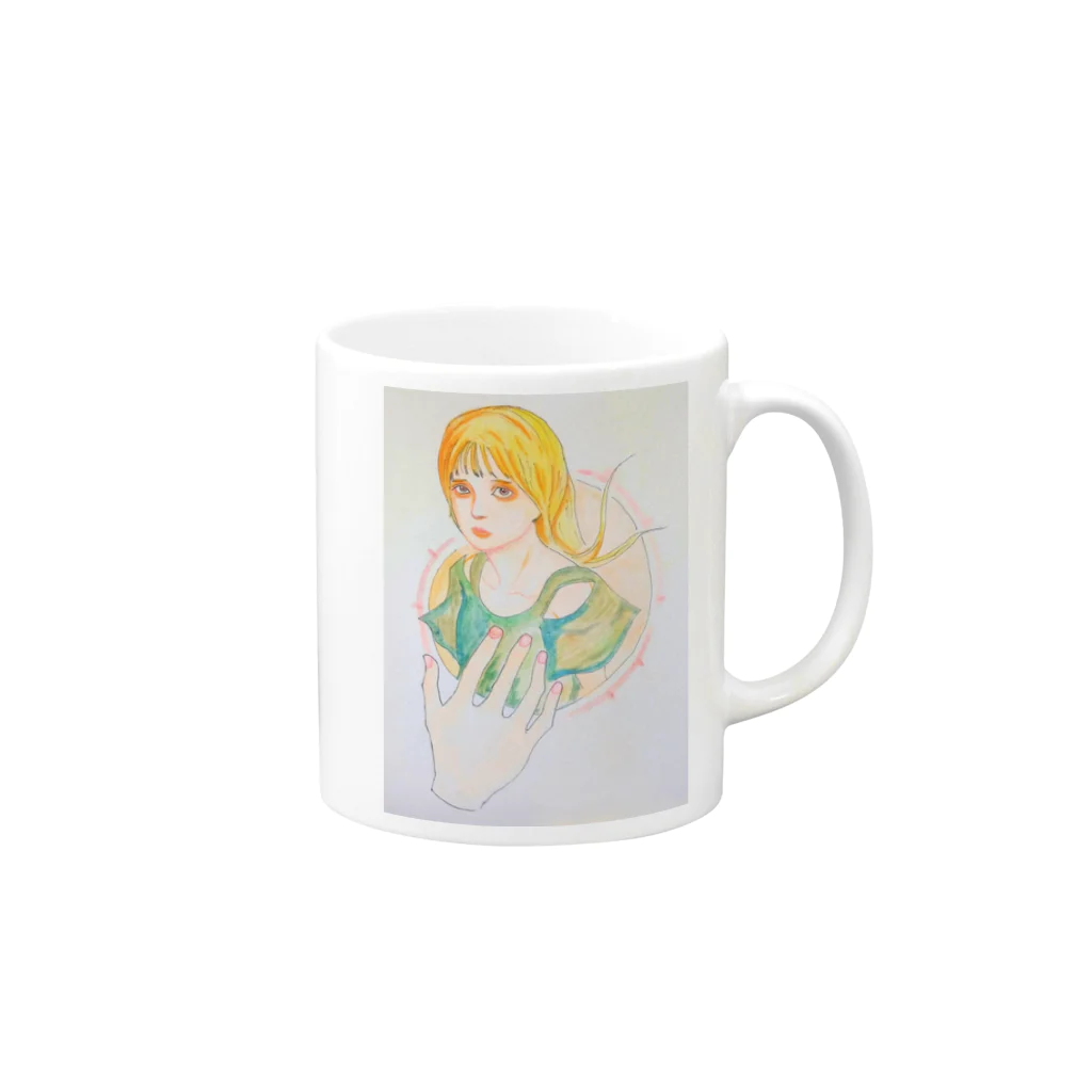 私ノ私　の美人画シリーズ Mug :right side of the handle