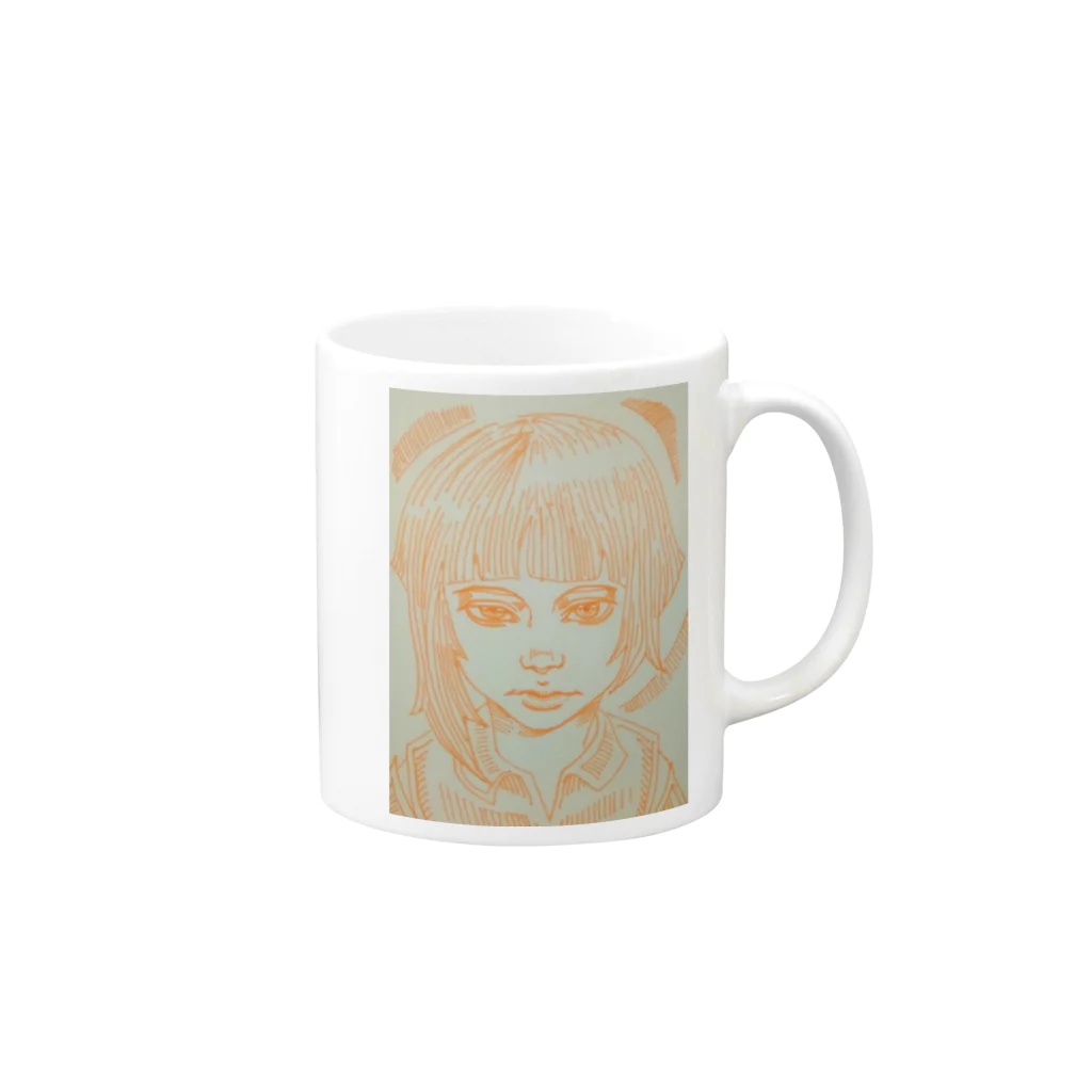 私ノ私　の美人画シリーズ Mug :right side of the handle