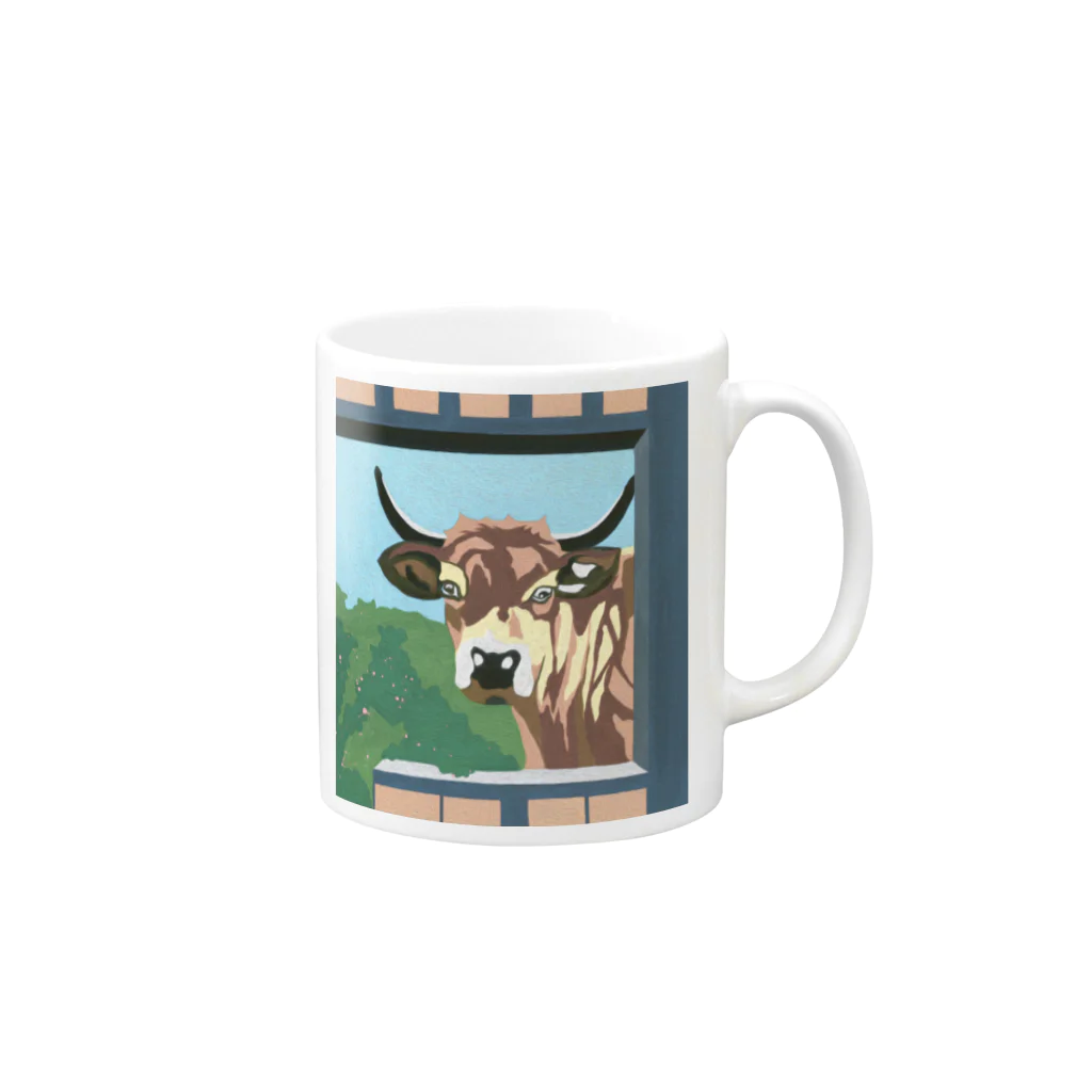 MilenushkaのThe Cow  Mug :right side of the handle