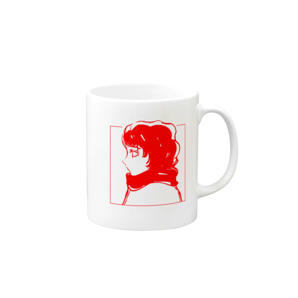 ArtWorksのRED WINTER Mug :right side of the handle