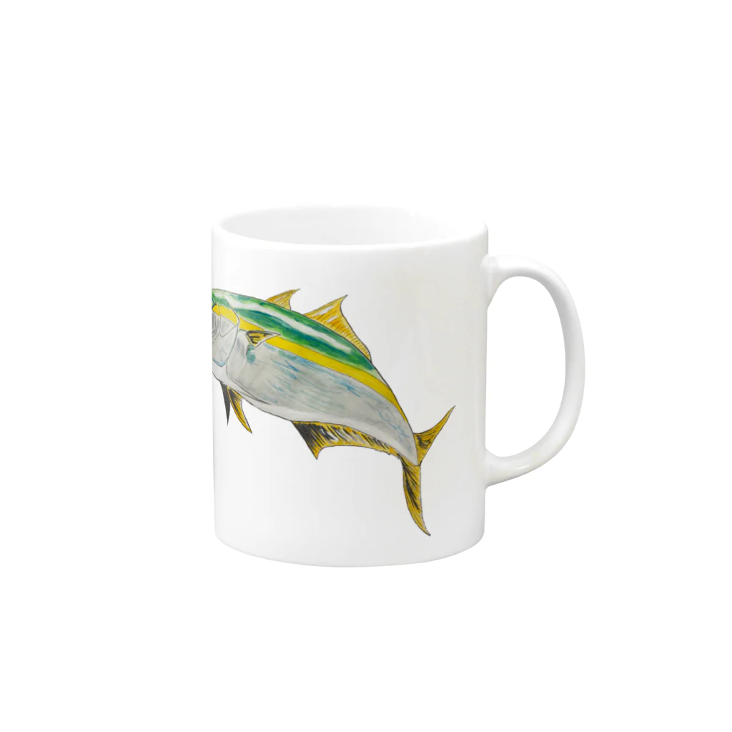 Coshi-Mild-Wildの鰤　(ブリ) Mug :right side of the handle