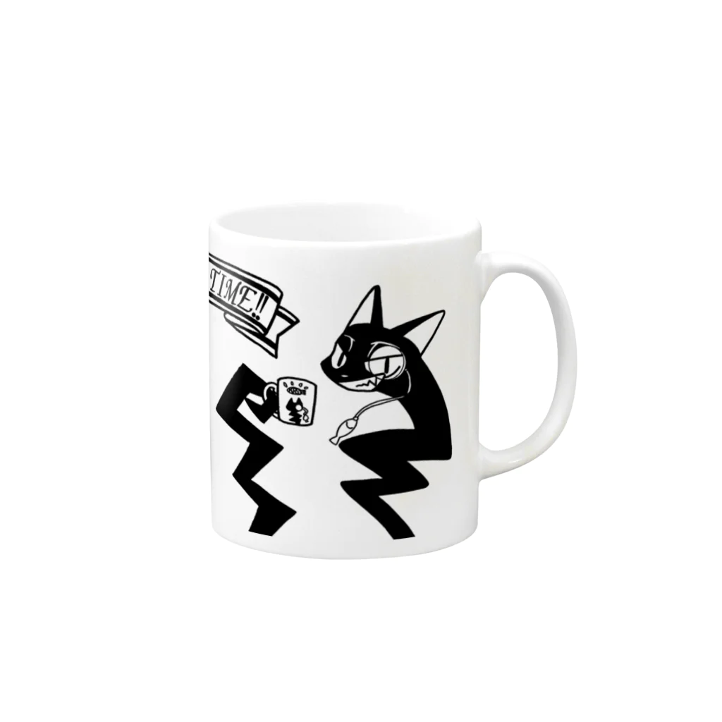 えいくらのワンダフルデイズマグカップ(モノクロ) Mug :right side of the handle