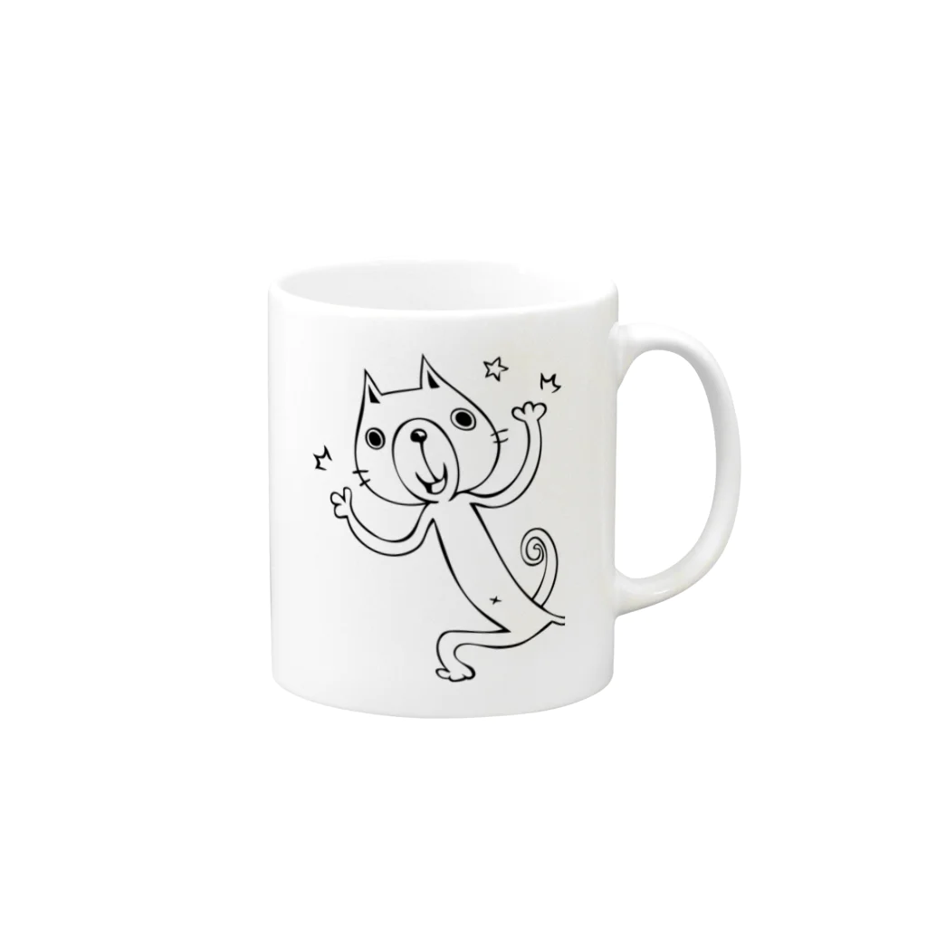 shirosukeの陽気なねこ Mug :right side of the handle