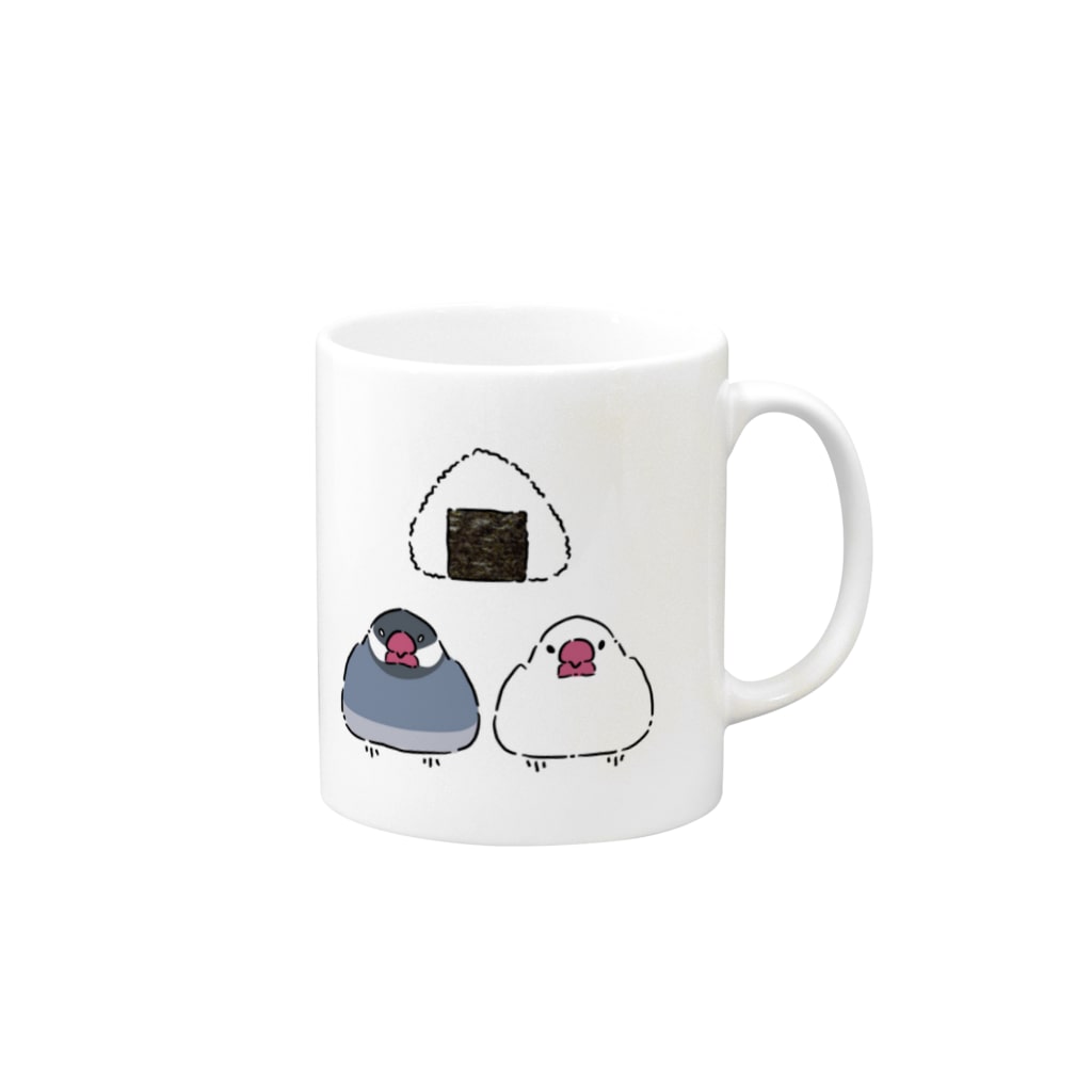 EASEの文鳥ONIGIRI Mug :right side of the handle