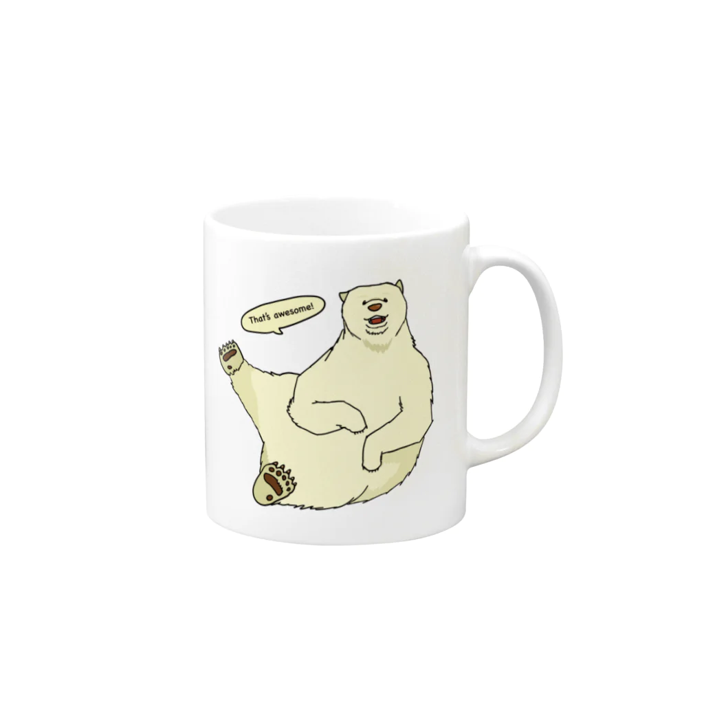 Shinya_rocketのオーサム！シロクマくん Mug :right side of the handle