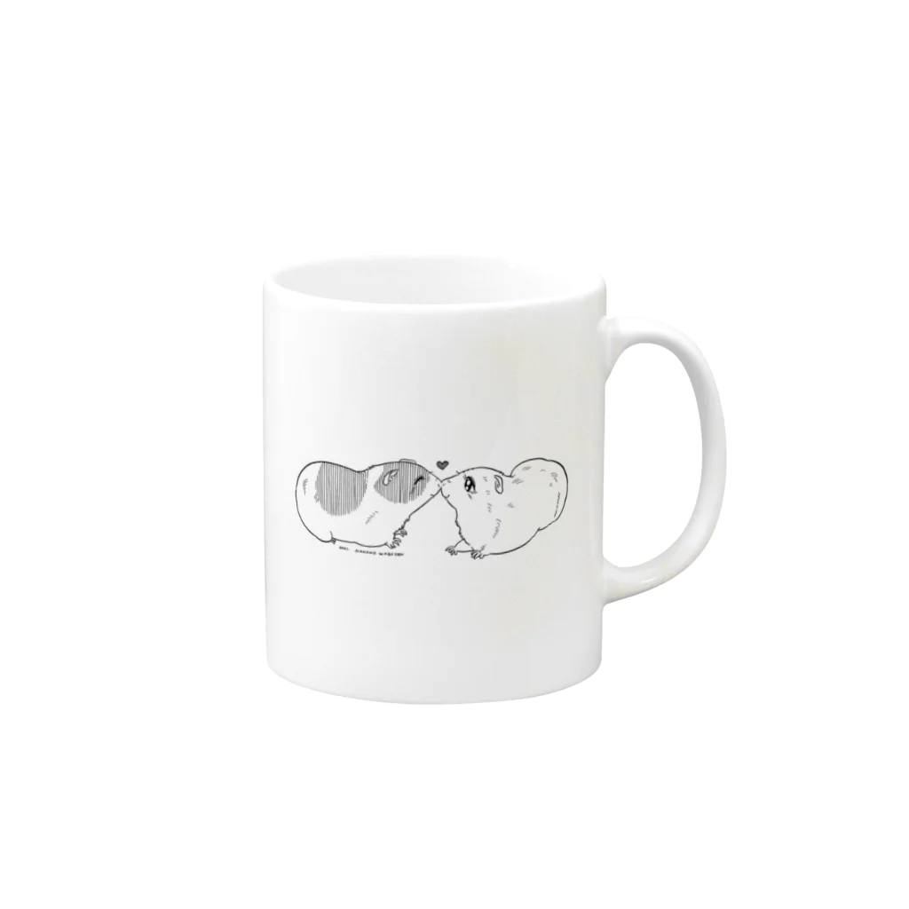 ワビせんグッズショップのモルモット001 Mug :right side of the handle