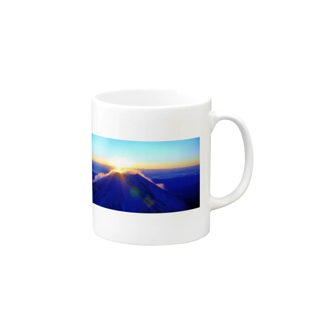 Chai-myumyuの2021年初日の出🗻富士山 Mug :right side of the handle