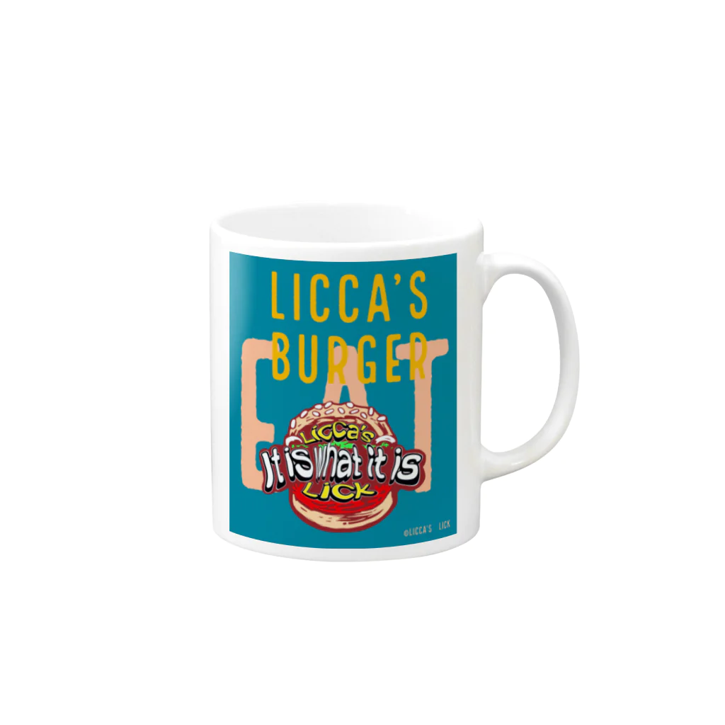 Licca's Lickのリッカーズバーガーeat マグカップの取っ手の右面