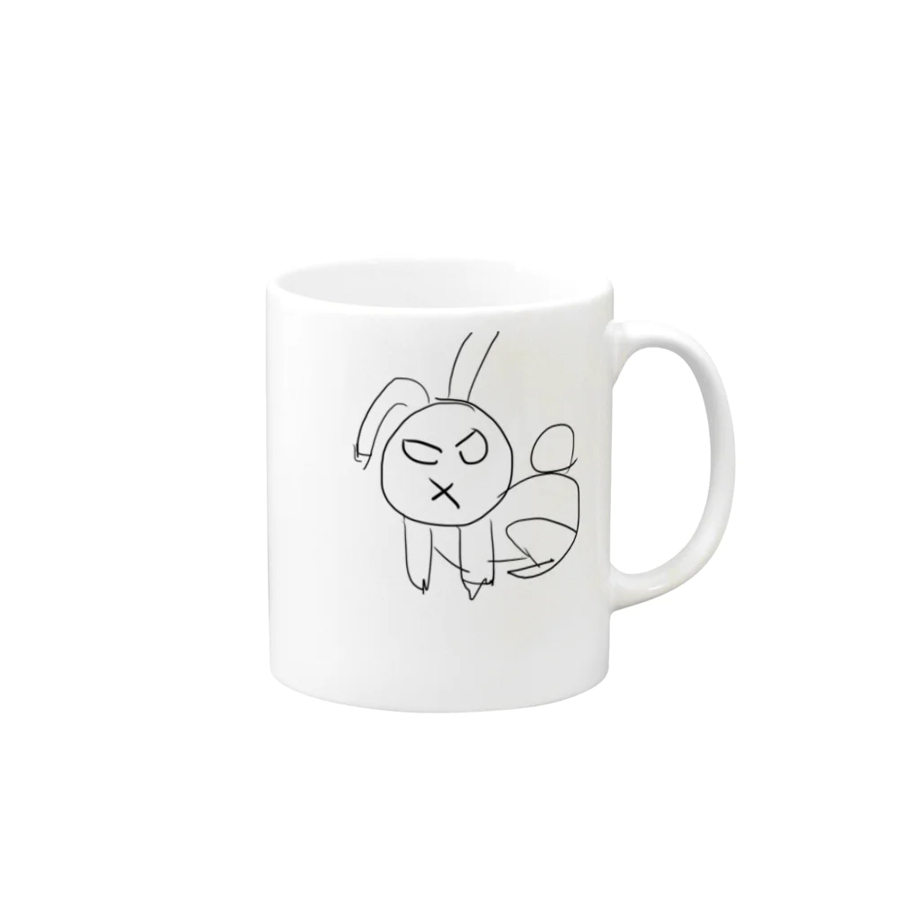 牧場仕立てのうさぎさん Mug :right side of the handle