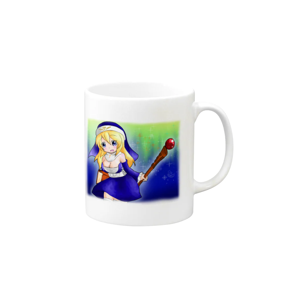 まっつん工房の名もなきシスター Mug :right side of the handle