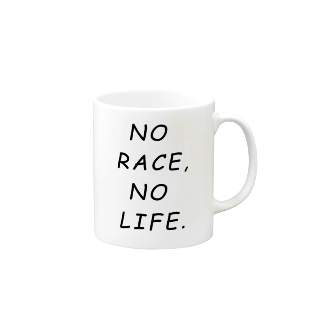 flatoutのNO RACE,NO LIFE. Mug :right side of the handle