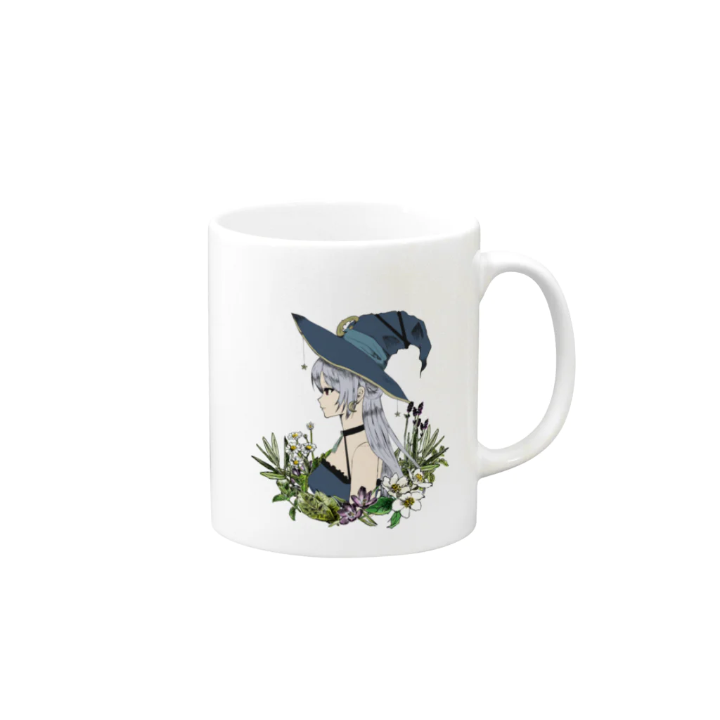 華月エアリ🌙🧙‍♀️バーチャル占いお姉さんなVtuberのHealing witch Mug :right side of the handle