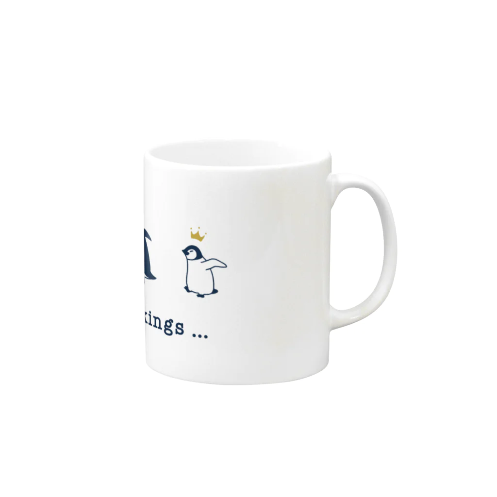 toriのおみせのPenguins (ネイビー) Mug :right side of the handle