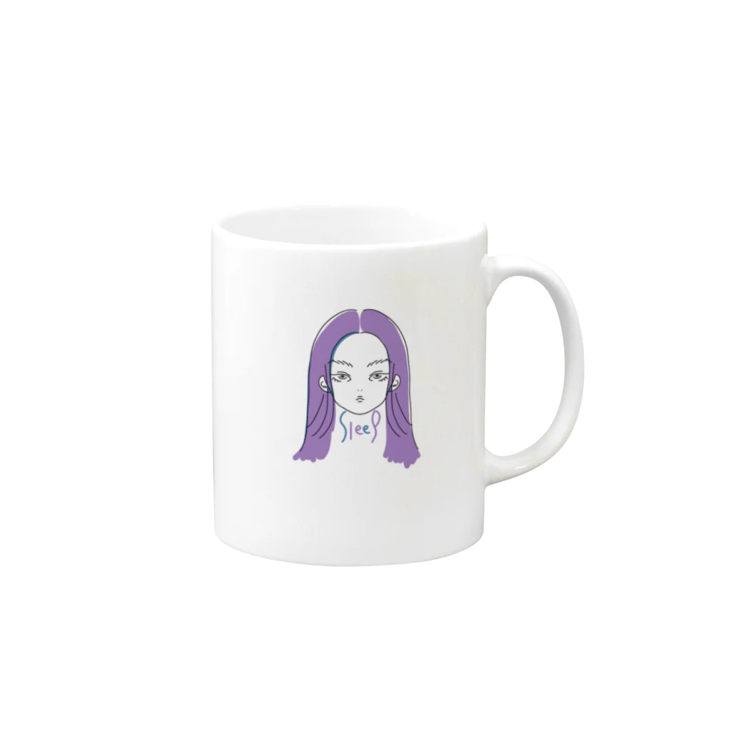 睡眠イナフのsleepy girl  Mug :right side of the handle