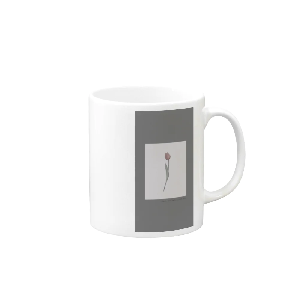 rilybiiのtulip gray Mug :right side of the handle