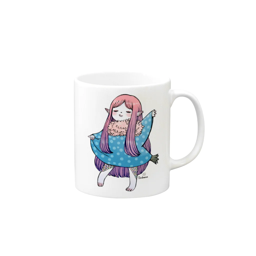 つばなんショップのアマビエ Mug :right side of the handle