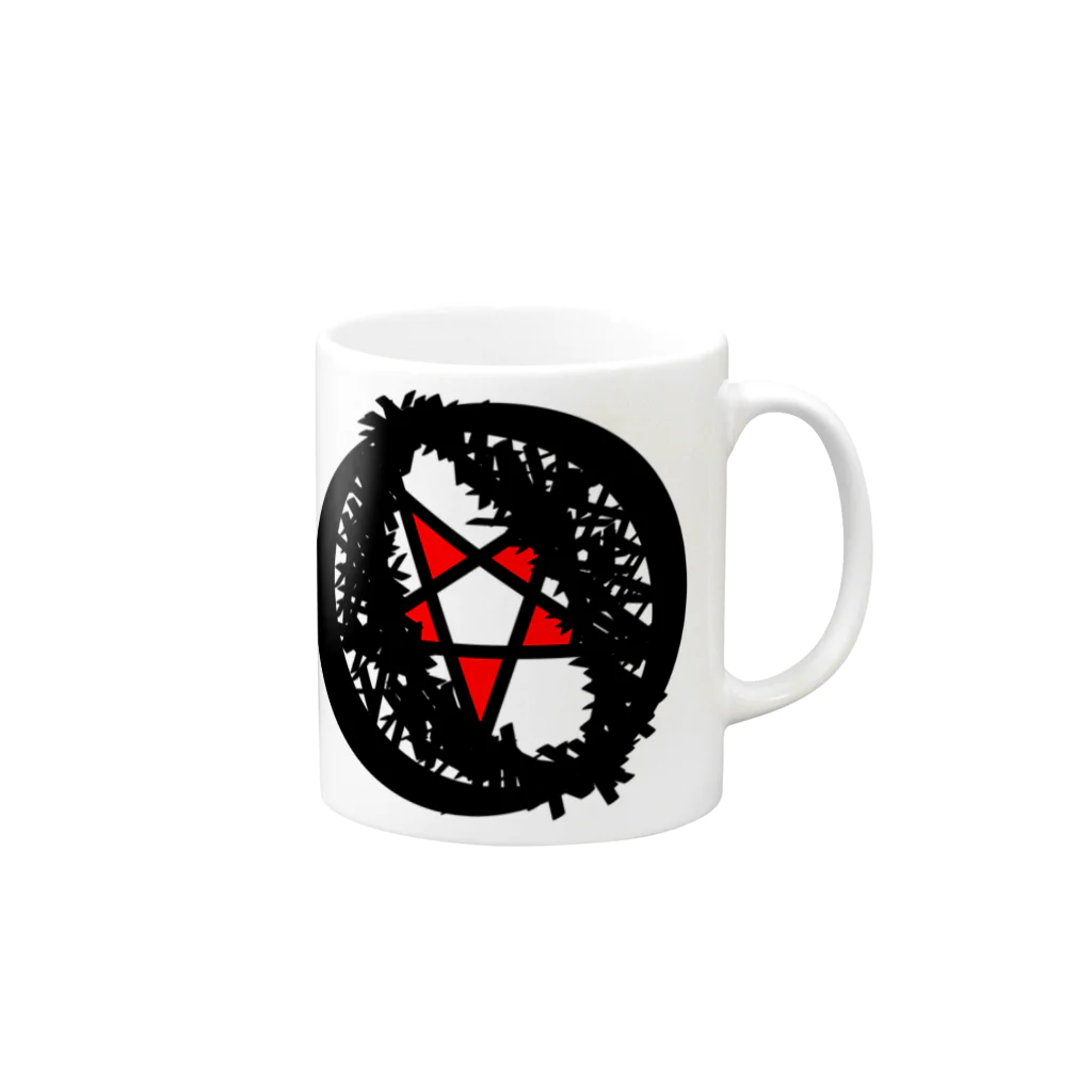 SatanicnのDevil star Red マグカップの取っ手の右面