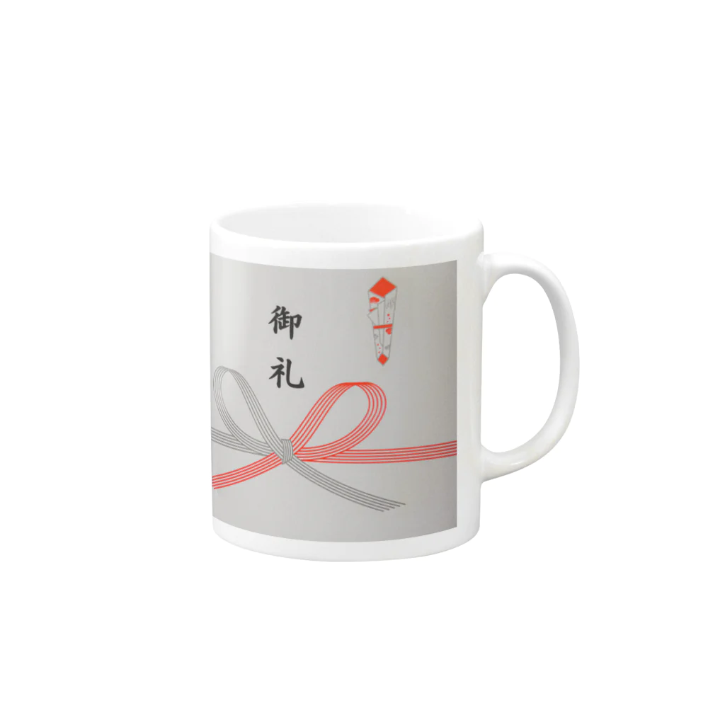 SAKURA スタイルの熨斗紙（のしがみ） Mug :right side of the handle