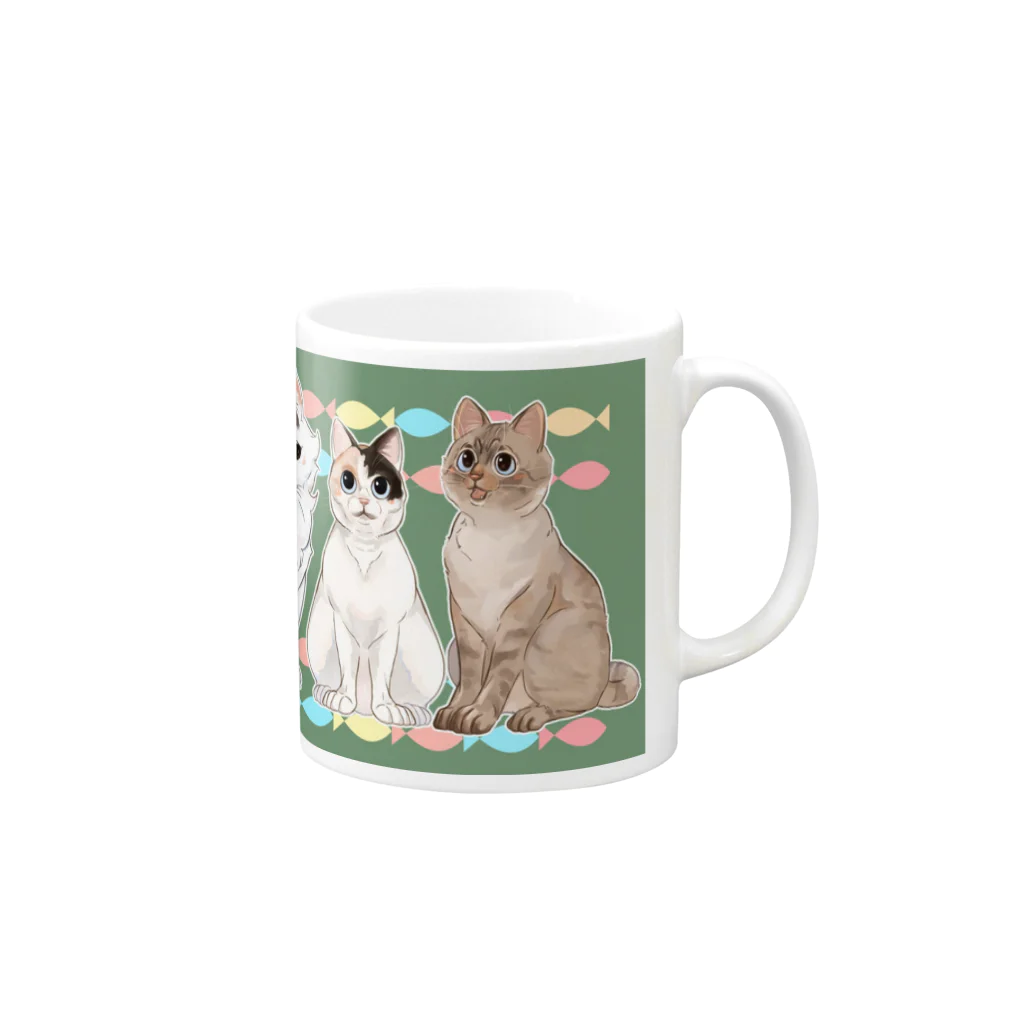 ボブキャットショップのみさゆきちカイジ背景あり Mug :right side of the handle