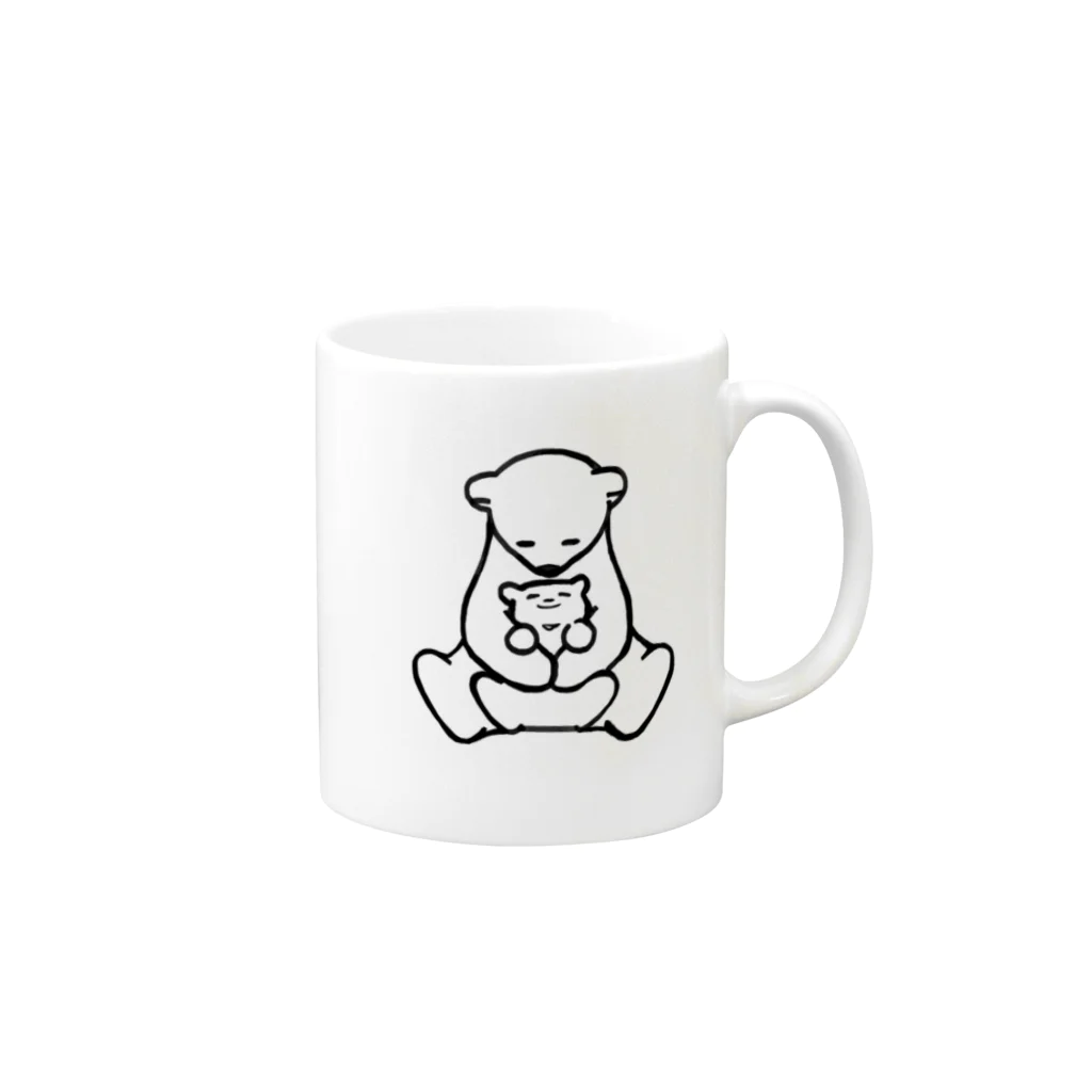 niaconiqのなかよしシロクマおやこくん Mug :right side of the handle