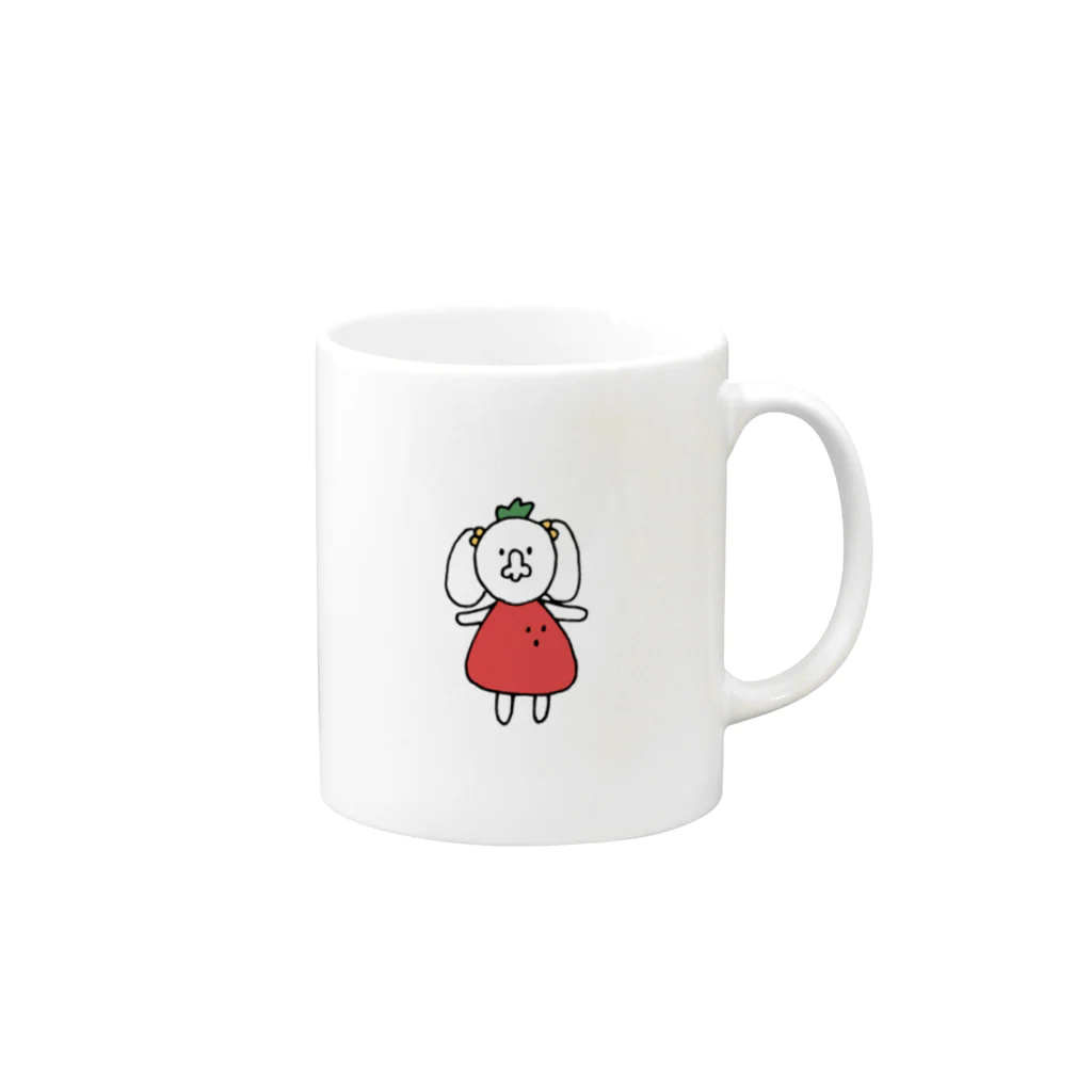 kotechanのイチゴの犬のみ Mug :right side of the handle