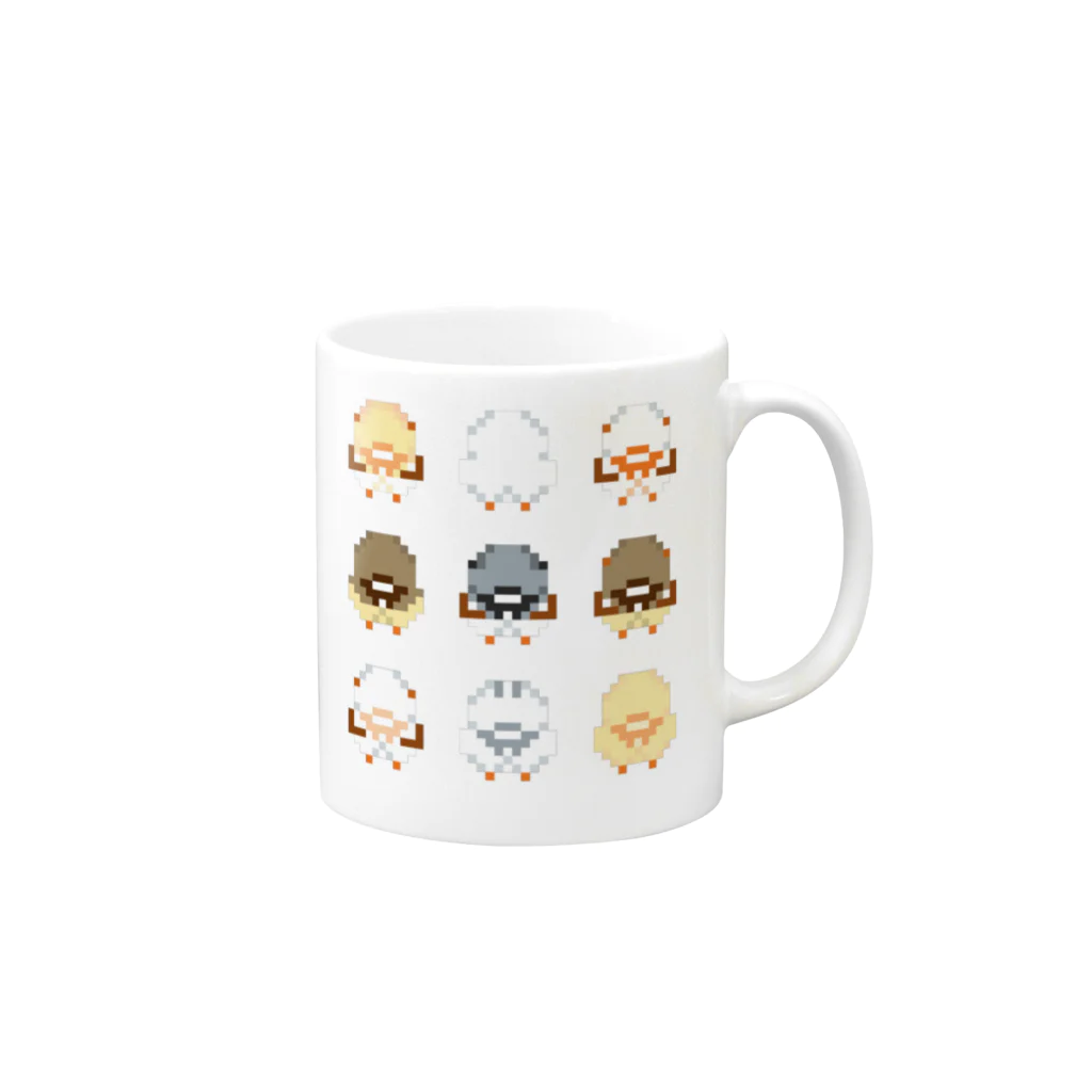 まっふるのドットキンカブラザーズ（前後） Mug :right side of the handle