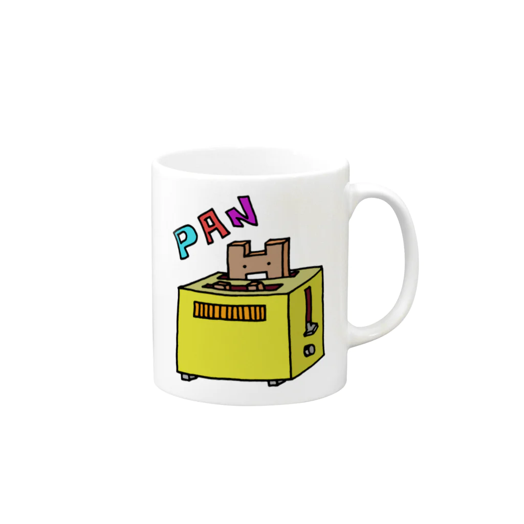 2Dうさぎの2Dうさぎ パン Mug :right side of the handle