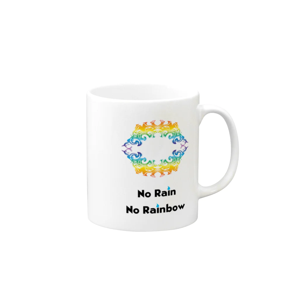 たおるまんじゅうのNo Rain No Rainbow Mug :right side of the handle