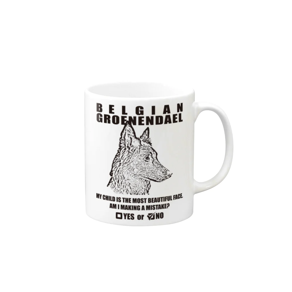 PLAQUE Mag StorieのBelgian Groenendael(PL16BG5001) Mug :right side of the handle