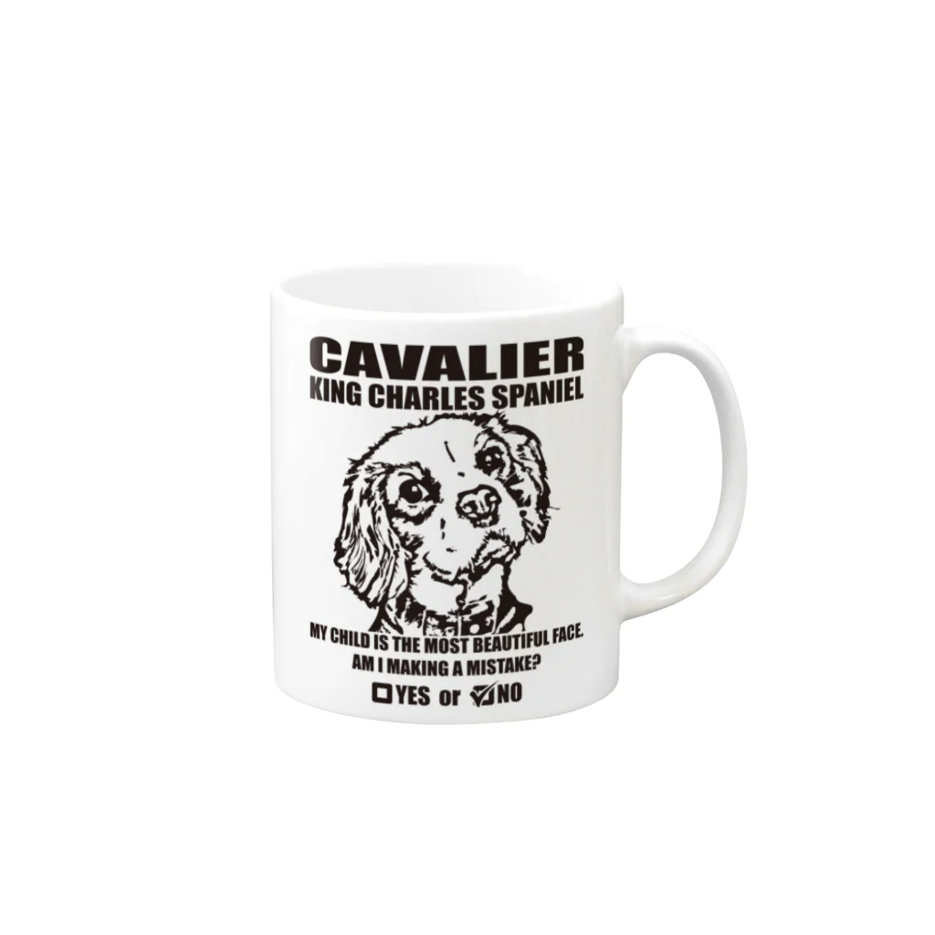 PLAQUE Mag StorieのCavalier King Charles Spaniel( PL16CK5001) Mug :right side of the handle