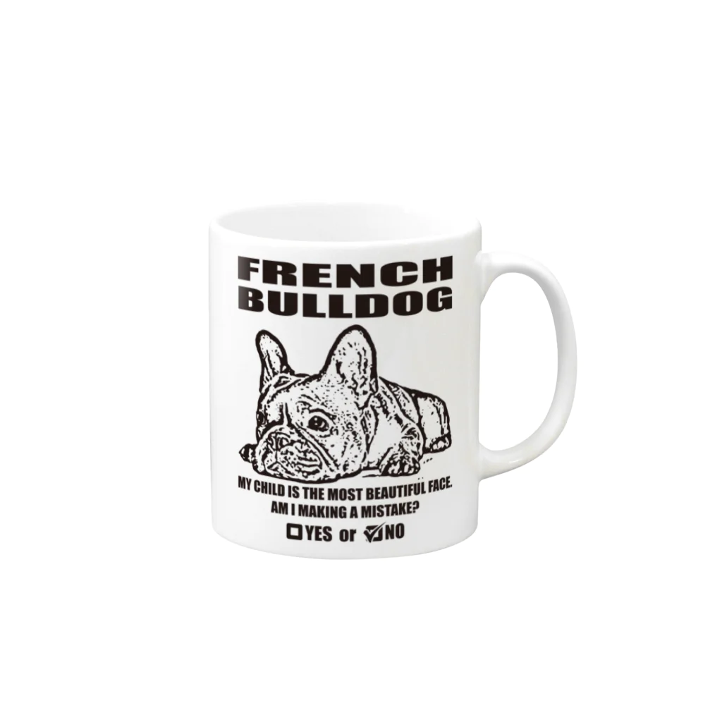 PLAQUE Mag StorieのFRENCH BULLDOG(PL16FB5001) マグカップの取っ手の右面