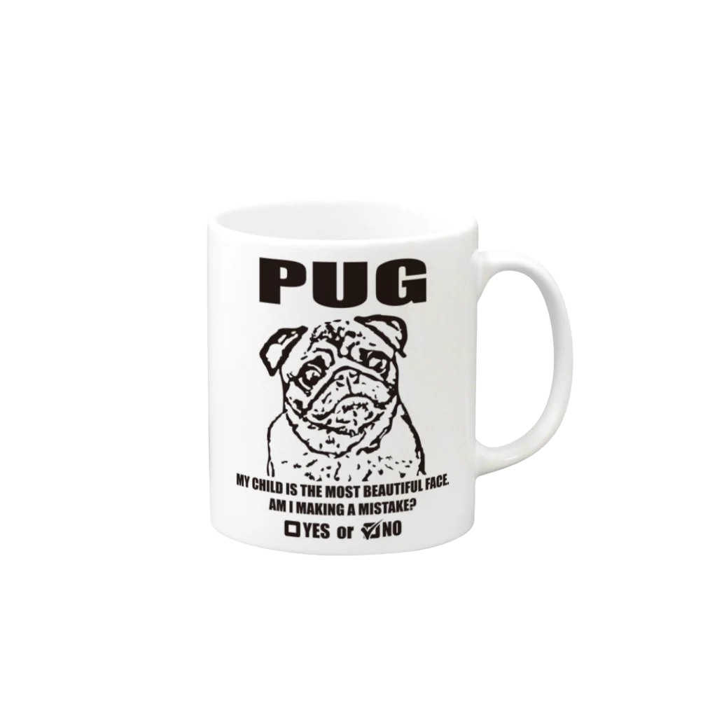 PLAQUE Mag StorieのPUG (PL16PG5001) Mug :right side of the handle